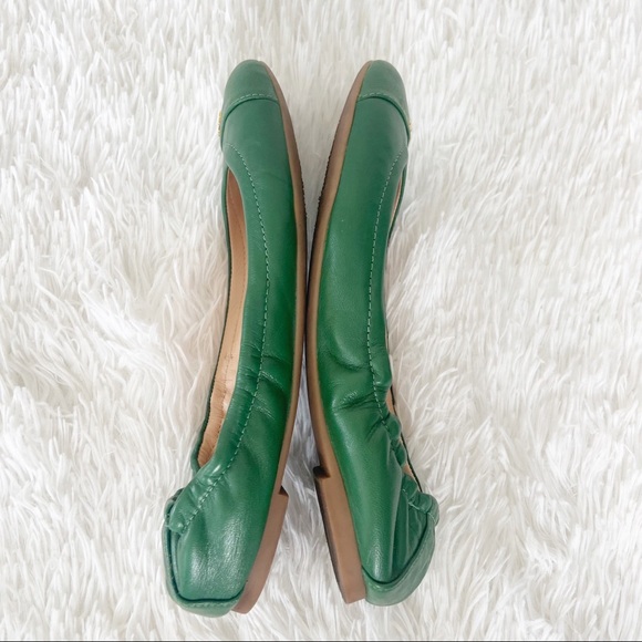 SOLD Tory Burch York Emerald Leather Ballerina Size 5.5 - Picture 7 of 11